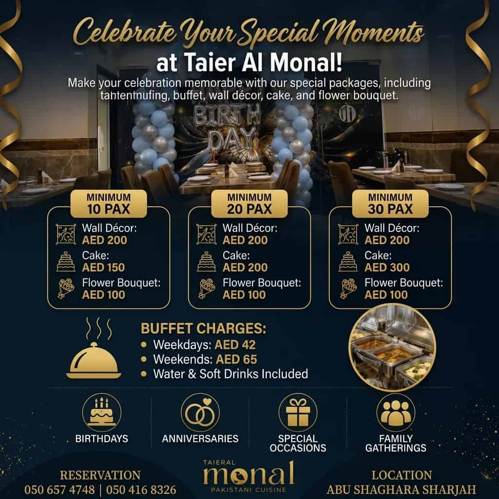 Birthday Packages, Taier Al Monal, Abu Shaghara, Sharjah